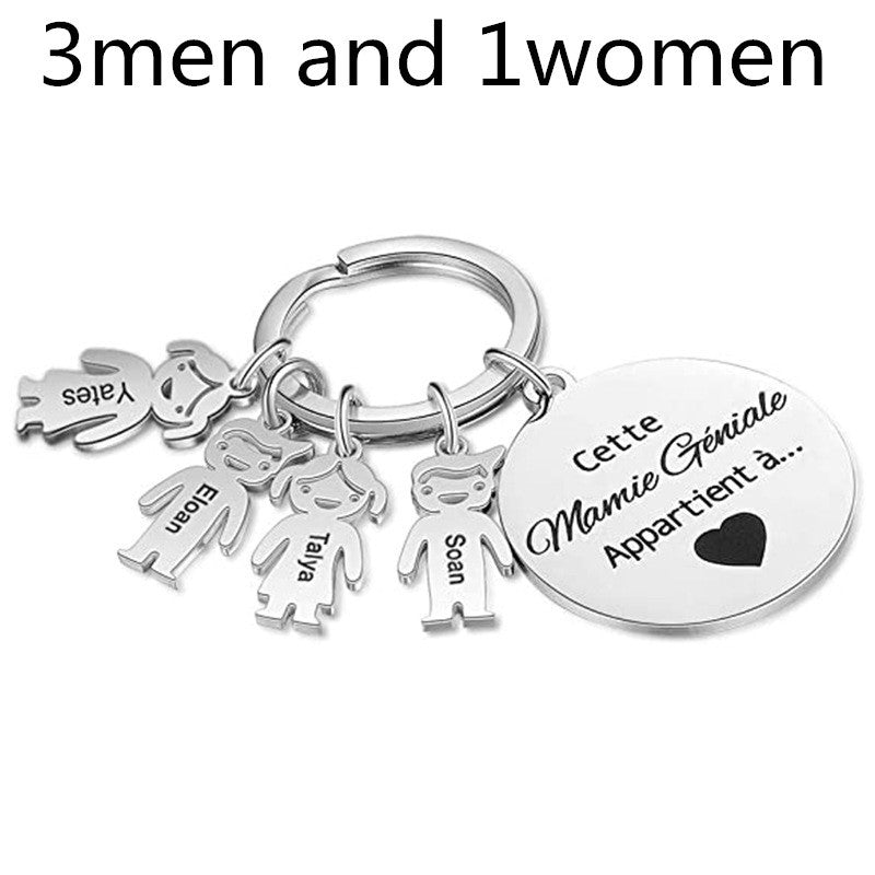 Stainless Steel Boy And Girl Keychain