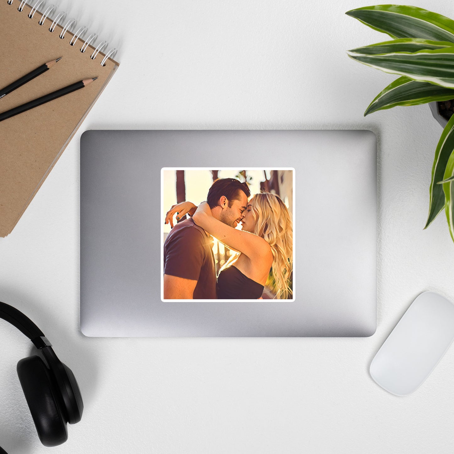 Couple gift - 5.5 inch by 5.5 inch - customised  Sticker with your own photos -Anniversary Gift- Bubble-free stickers