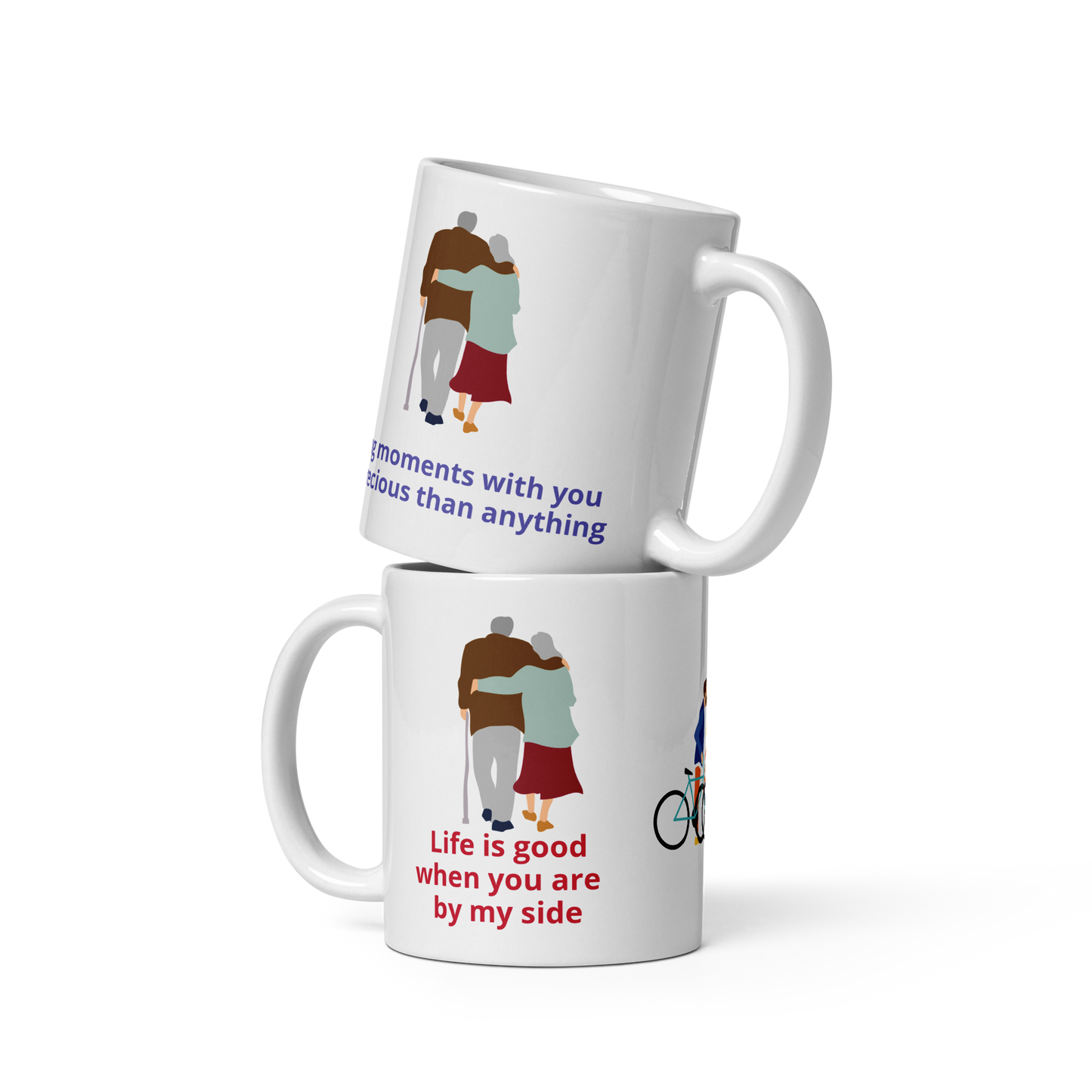 Couple Gift , Friends gift, Bestie gift -White glossy mug - With Custom Message